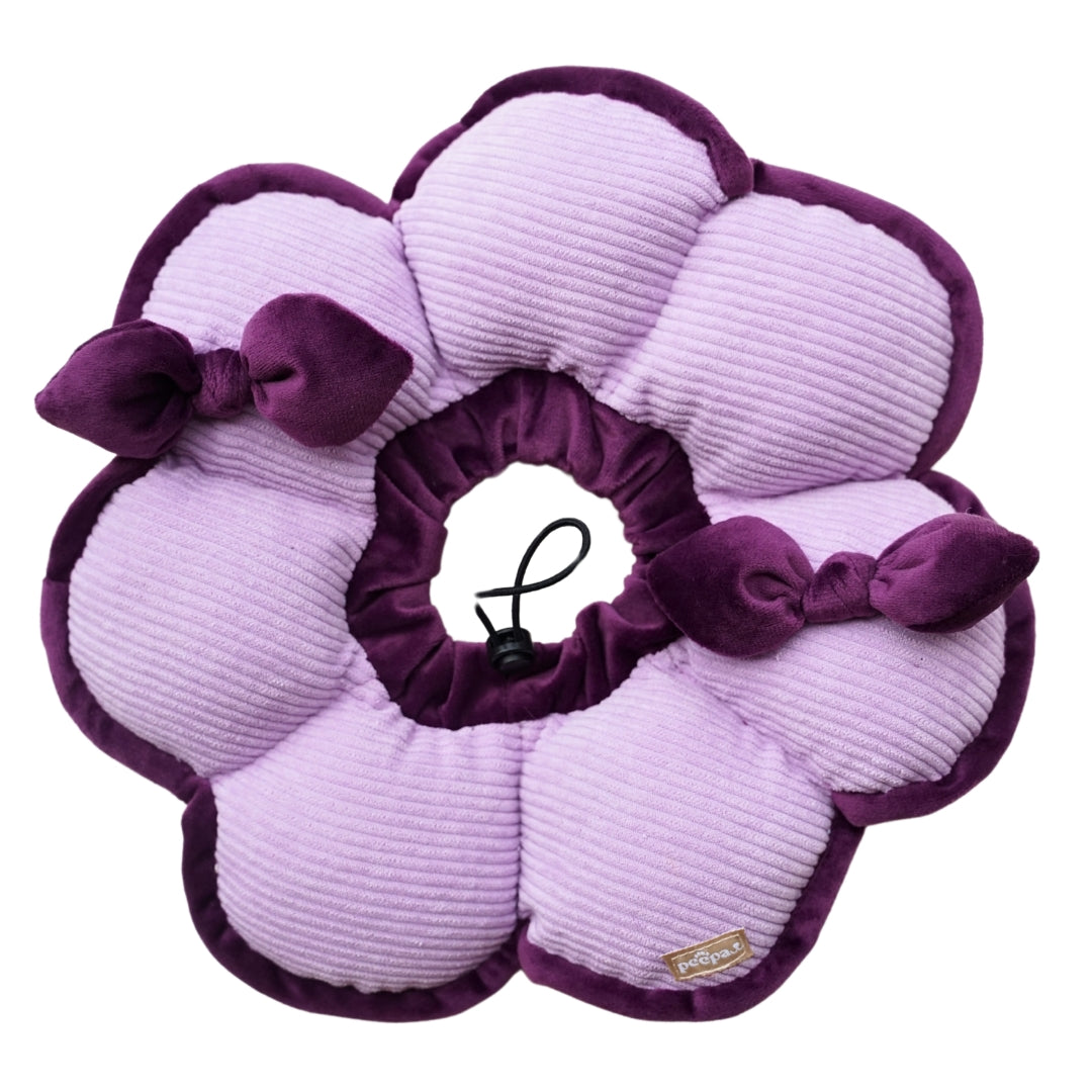 Flowerpuff Pillow w. Bow / Anti-Lick Soft Collar E-Collar Alternative for Pets