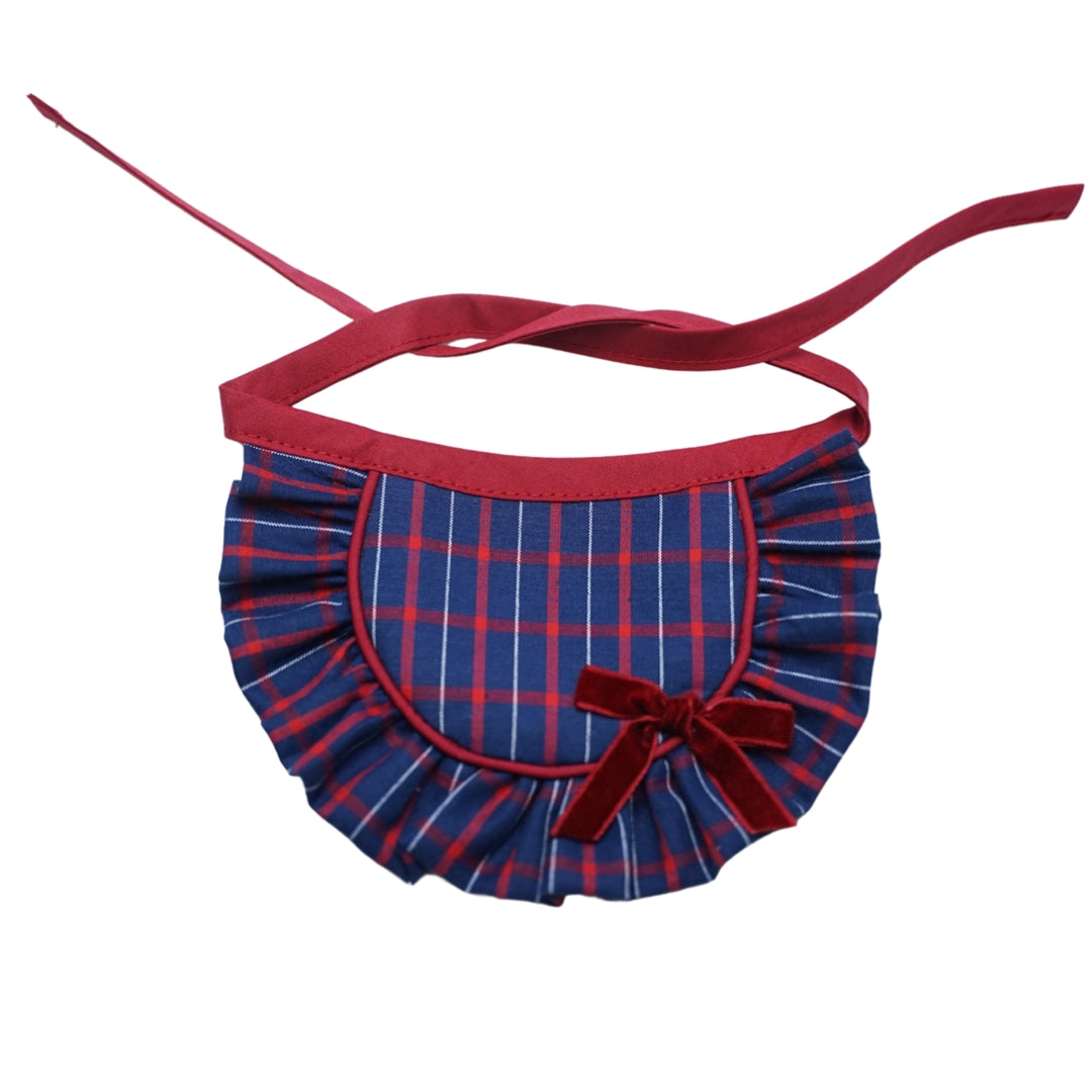 Reina Ruffled Bib – Christmas Plaid Ruffled Neck Bib for Pets