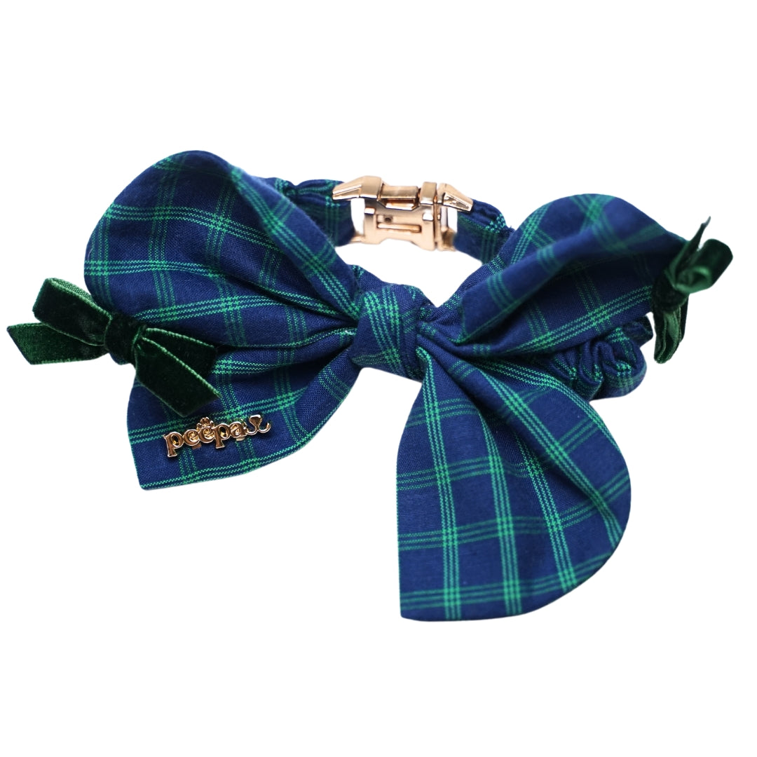 Stella Scrunchie Bow - Christmas Elastic Scrunchie Neck Bow for Pets