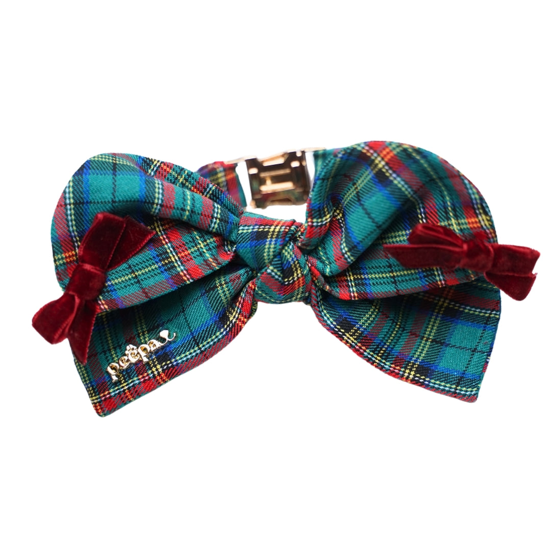 Stella Scrunchie Bow - Christmas Elastic Scrunchie Neck Bow for Pets