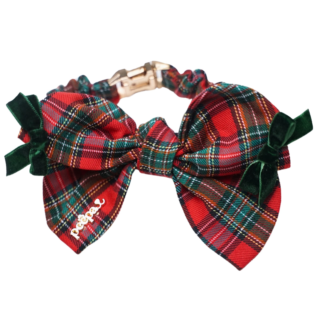 Stella Scrunchie Bow - Christmas Elastic Scrunchie Neck Bow for Pets