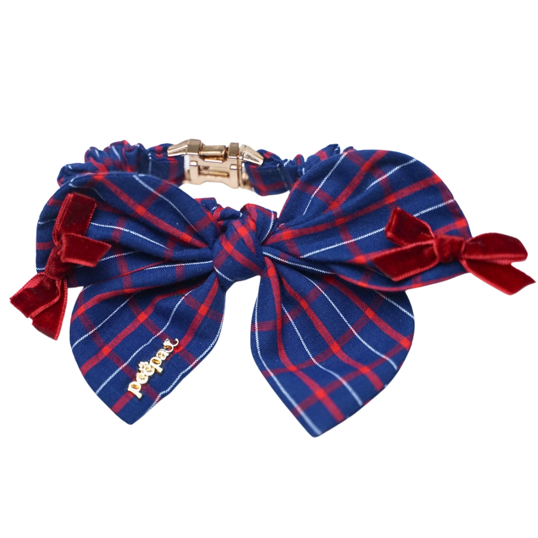 Stella Scrunchie Bow - Christmas Elastic Scrunchie Neck Bow for Pets