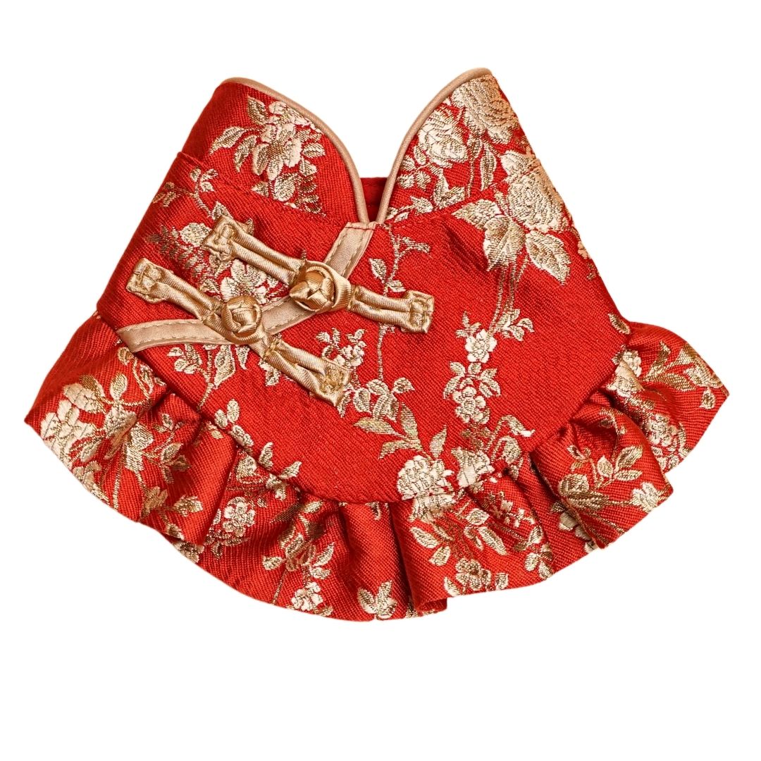 Yat Yat Qipao - Chinese New Year Ruffled Neck Bib for Pets
