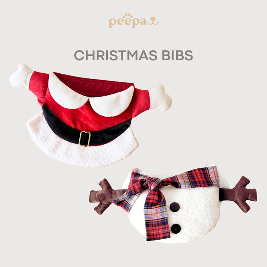 Santa & Snowman Bib - Funny Cute Christmas Neck Bib for Pets