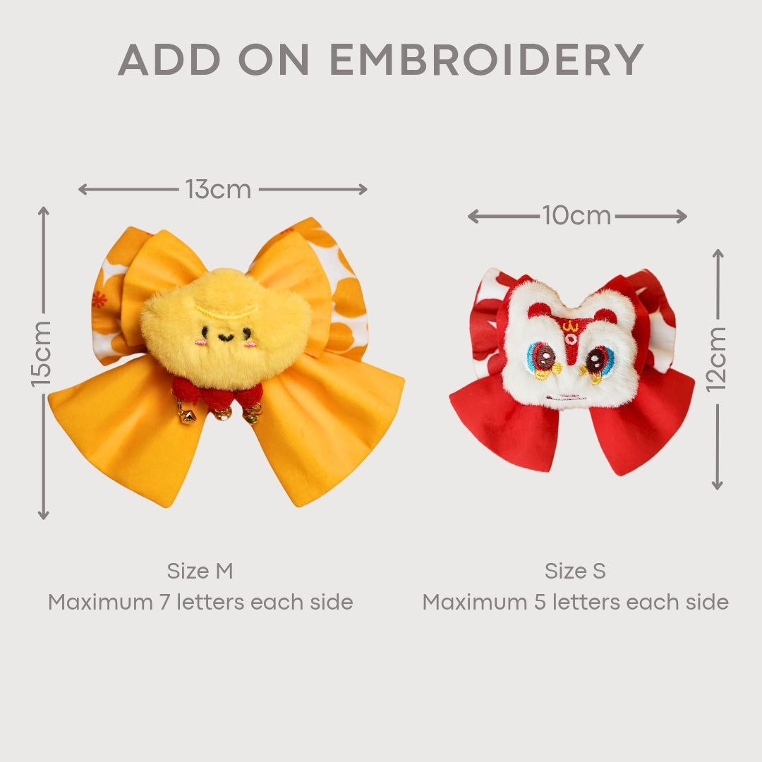 Classic Pawsperity Bow - Chinese New Year Collar Accessory for Pets