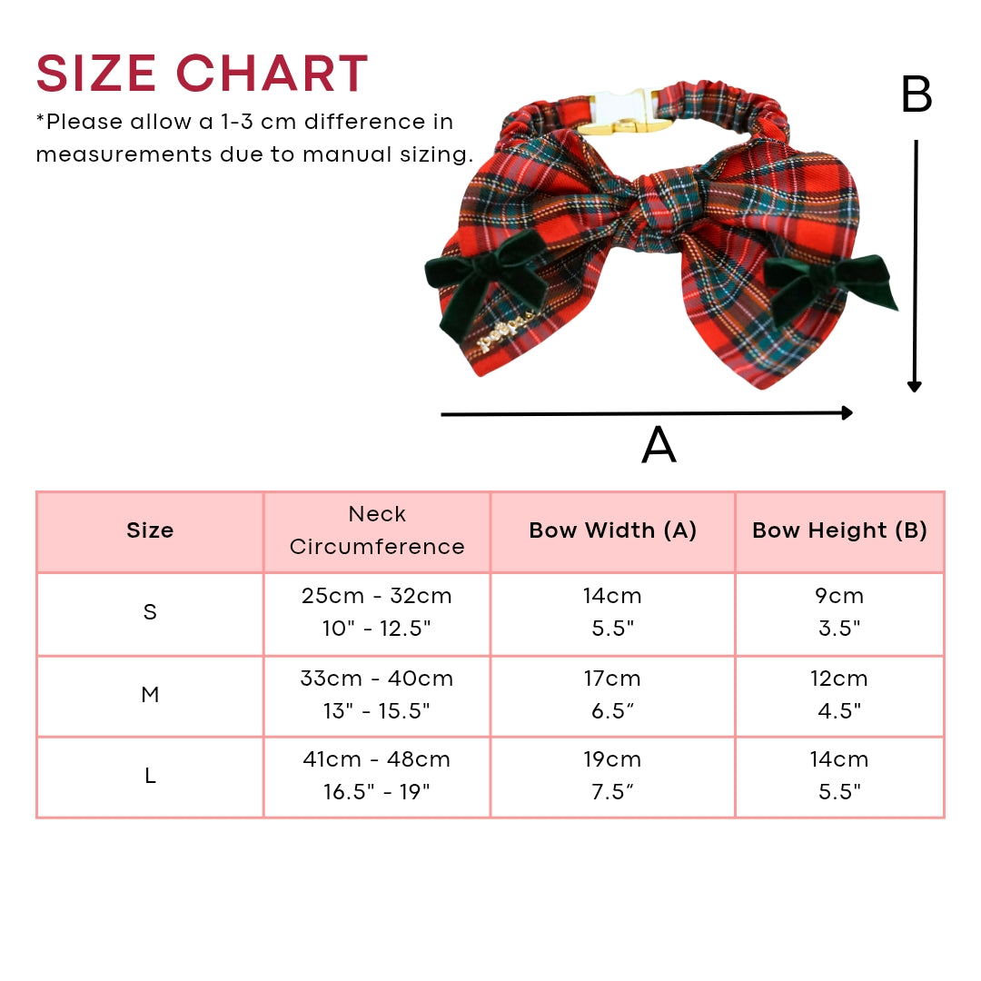Stella Scrunchie Bow - Christmas Elastic Scrunchie Neck Bow for Pets